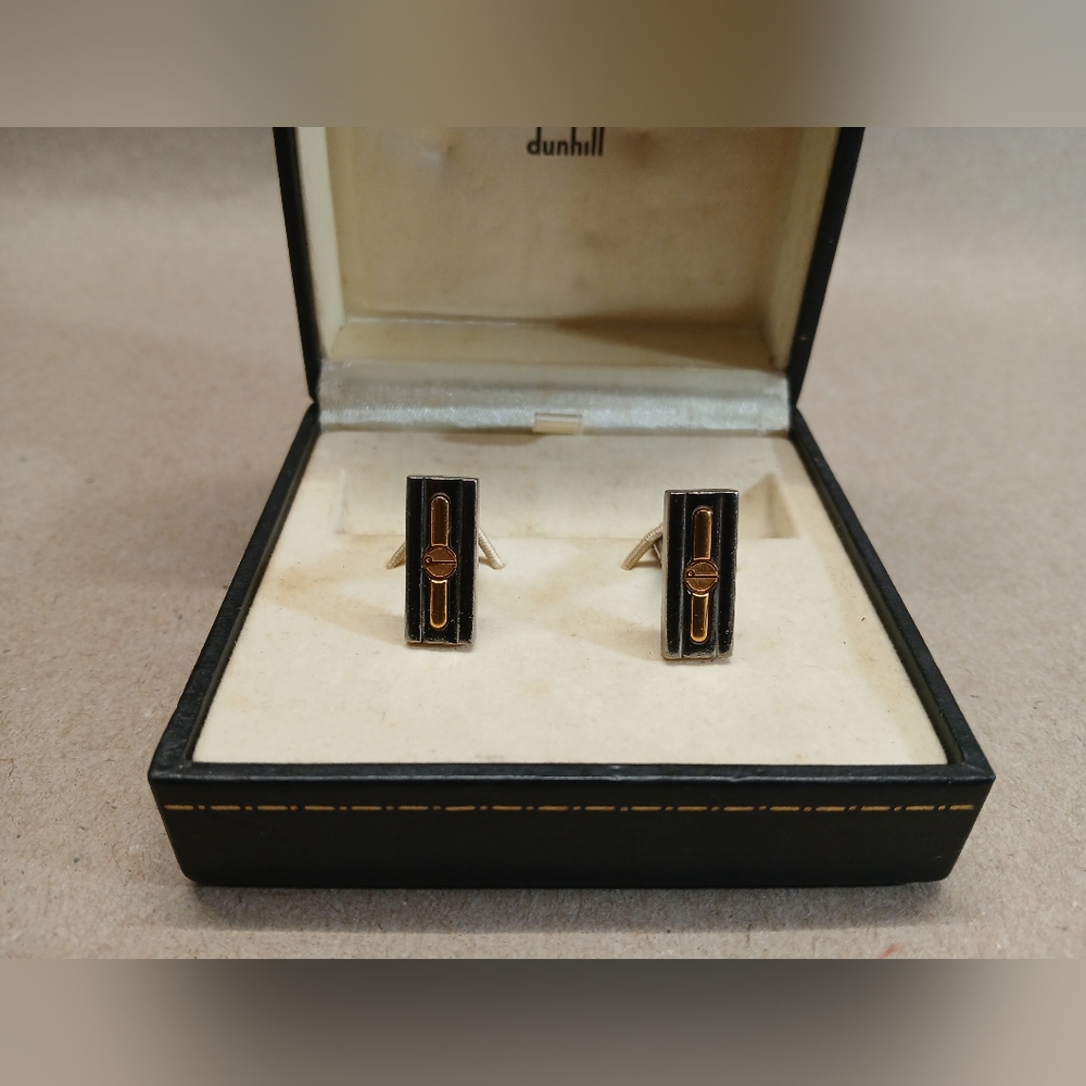Dunhill Black and Gold Cufflinks